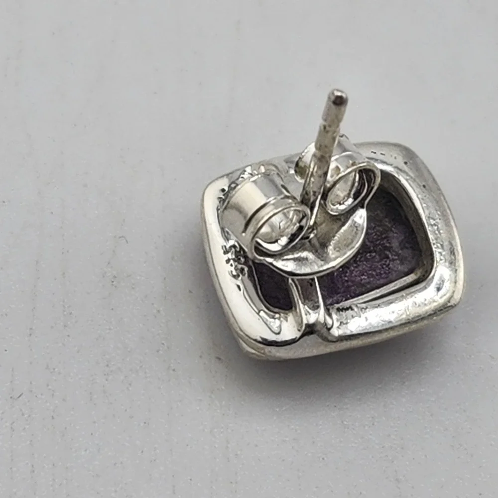 Sterling Silver 925 Phosphorite Stud‎ Earrings
